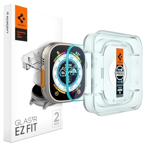 Image of Spigen EZ Fit Tempered Glass Screen Protector for Apple Watch Ultra 3/2/1 (49mm) - 2 Pack