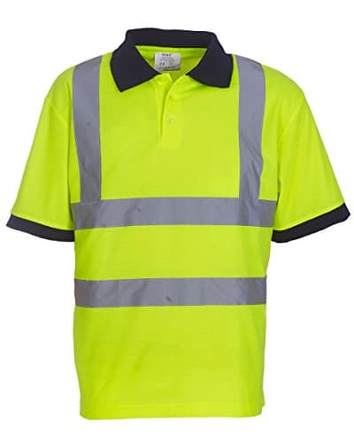 Image of Yoko Hi-Vis Short Sleeve Polo Shirt Colour=Hi-Vis Yellow Size=6XL
