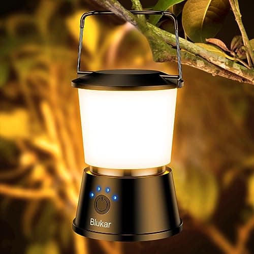 Image of Blukar Camping Lantern Rechargeable, Camping Lights Lamp for Tent, Long Battery Life 5 Light Modes Super Bright LED Outdoor Hanging Tent Lamp for Emergency, Fishing, Hiking etc.