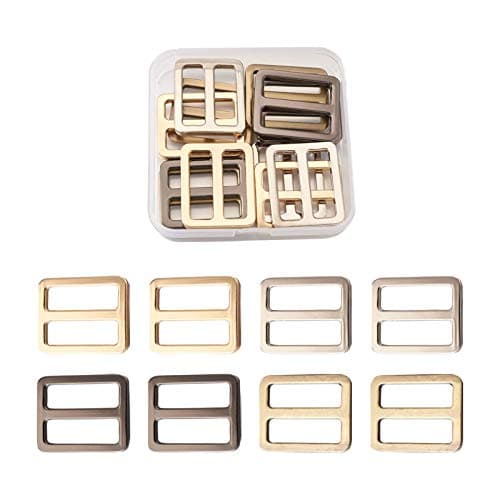 Image of Pandahall 16pcs 1 Inch Metal Tri-Glide Slider Buckles Webbing Strap Adjustable Buckle Fasteners for Strap Keeper Leathercraft Bag Belt Bags (4 Colors)