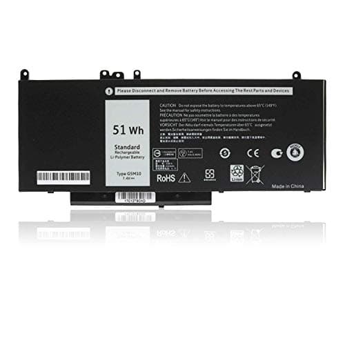 Image of ASKC 51WH G5M10 Laptop Battery for Dell Latitude E5450 E5550 Notebook 15.6" Series 8V5GX R9XM9 WYJC2 1KY05 7.4V 4-Cell