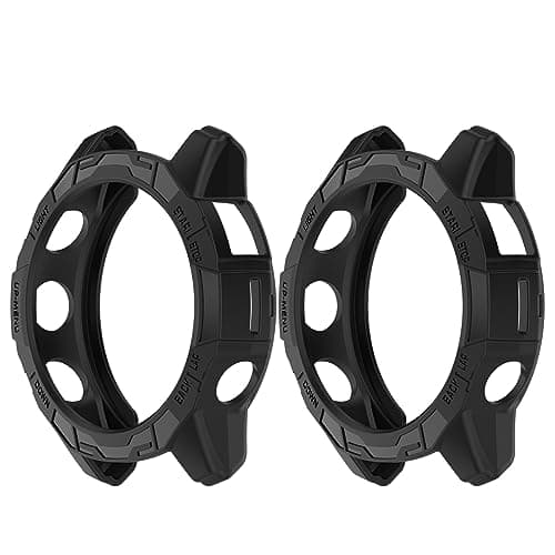 Image of Chofit Cases Compatible with Garmin Epix Pro Gen 2 47mm/Fenix 7 Pro/Fenix 7 Case, TPU Protective Cases Covers Watch Frame Protector Shell Accessories (Black+Black)
