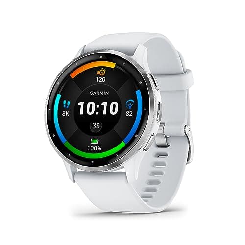 Image of Garmin Venu 3, 45mm GPS smartwatch, AMOLED touchscreen, all-day advanced health & fitness features, voice functionality, music storage, wellness smartwatch with up to 14 days battery life, Whitestone