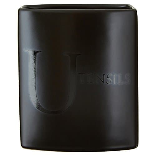 Image of Premier Housewares Text Utensil Holder - Black,W10 X D9 X H14
