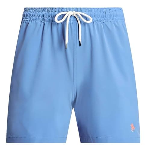 Image of POLO RALPH LAUREN Men's Traveller Swim Shorts (UK, Alpha, L, Regular, Regular, Harbour Island Blue)