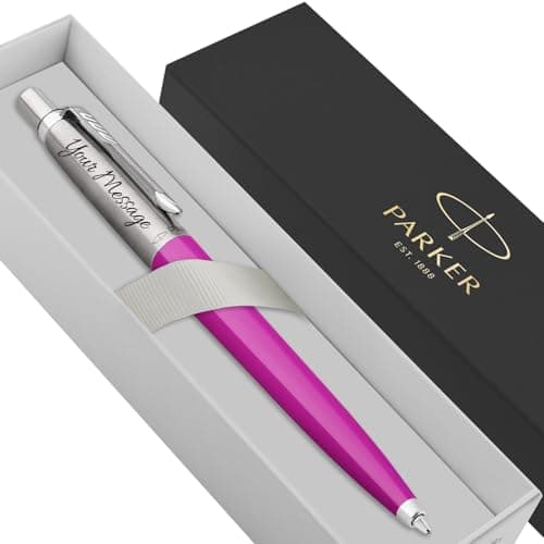 Image of Parker Jotter Ballpoint personalised parker pen engraved In Classy Gift Box Ideal Valentine's day, Birthday or Mothers Day Gift Perfect For Men & Women Engraved Pen With Laser Engraving (Pink)