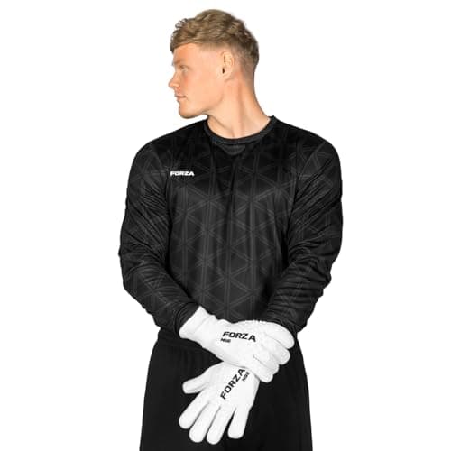 Image of FORZA Men’s Long-Sleeve Goalkeeper Jerseys [XS-XXL] - Premium Football Jerseys with Sweat-Wicking Finish - Available in Four Vibrant Colours (UK, Alpha, M, Regular, Regular, Black)