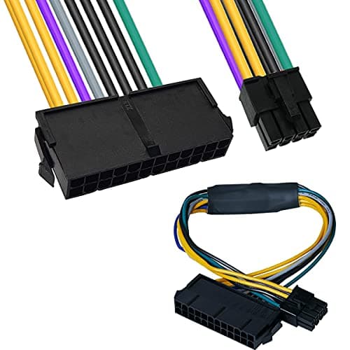 Image of HAAMNING7 24 Pin to 8 Pin ATX, PSU Power Supply Adapter Cable for DELL Optiplex Motherboards 3020 7020 9020 30cm 12-inch 18AWG