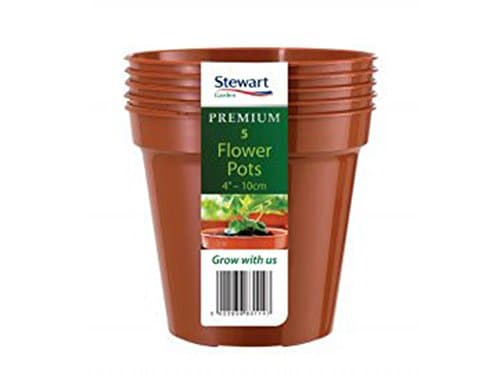 Image of Stewart 4832014 12.7 cm Flower Pot - Orange/Terracotta (Pack of 5)