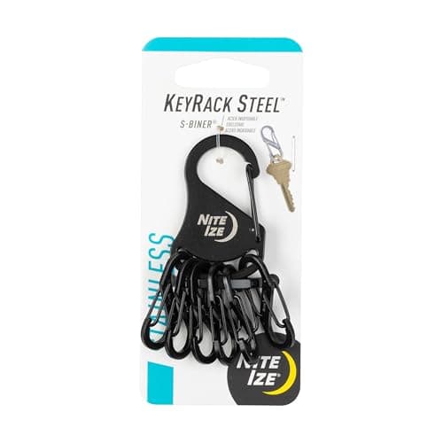 Image of Nite Ize Keyrack Steel Incl. 6 S-Biner 0.5, Black, NI-KRS-03-01