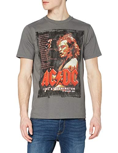 Image of ACDC Men's AC/DC Donington Set T-Shirt, Grey (Grey Grey), Medium