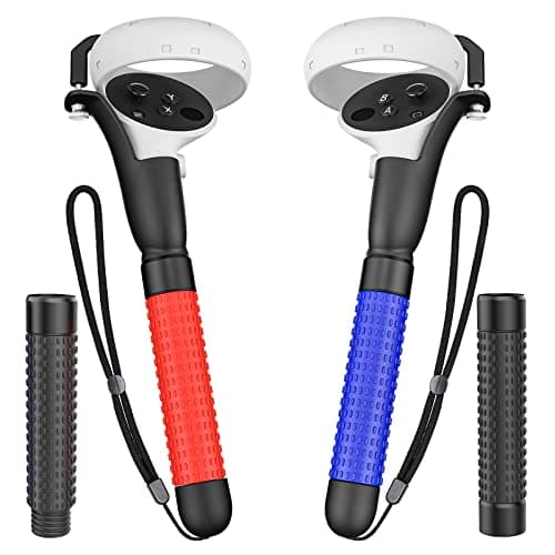 Image of HUIUKE VR Game Handle Accessories for Quest 2 Controllers, Handles Extension Grips for Playing Beat Saber Gorilla Tag Games, VR Golf Club Attachment Compatible with Playing Golf+ First Person Tennis