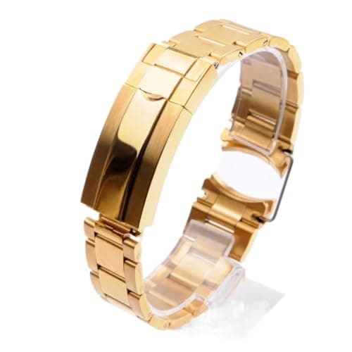 Image of LUGEMA Watch Bracelet Compatible With Rolex SUBMARINER Yacht-Master DAYTONA Solid Stainless Steel Watch Strap Chain Watch Accessories Watch Band (Color : Gold, Size : 20mm With Logo)