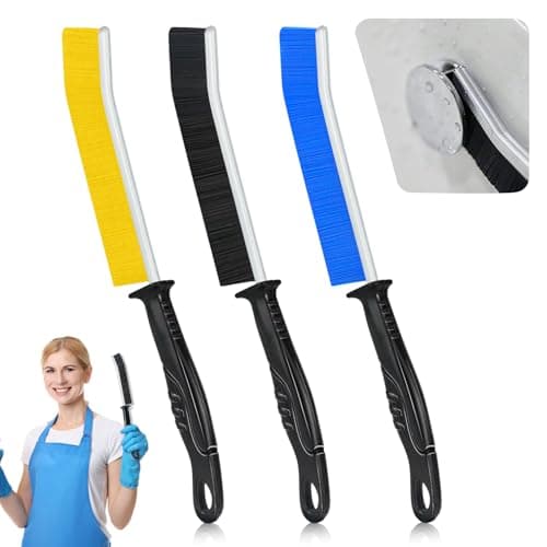 Image of Qcdou Crevice Cleaning Brush, 3 PCS Hard Bristle Cleaner Brush, Grout Brush, Household Cleaning Tools, Multifunctional Groove Gaps Cleaning Brush for Cleaning Kitchen, Bathroom, Window(Colorful)