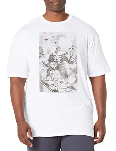 Image of Marvel Men's Hulk Sketch T-Shirt, White, 4XL