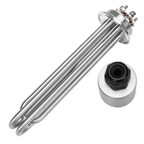 Image of DERNORD Heating Rod 220V/380V 3000W 2 Inch Heating Element 3U Type Water Heater BSP Stainless Steel Flange