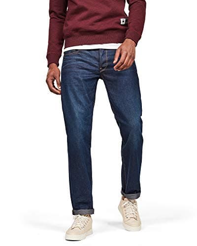 Image of G-Star Men's 3301 Straight Jeans, Blue (dk Aged 51002-4639-89), 34W / 34L