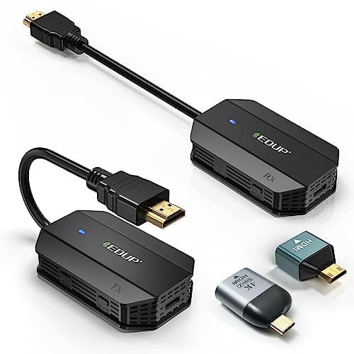 Image of EDUP Wireless HDMI Transmitter and Receiver with Transmission Range 164Fts/50M, HDMI Extender Kit 1080P, Plug and Play for Streaming Video/Audio for Laptop/Camera/Phone to Monitor/Projector/HDTV