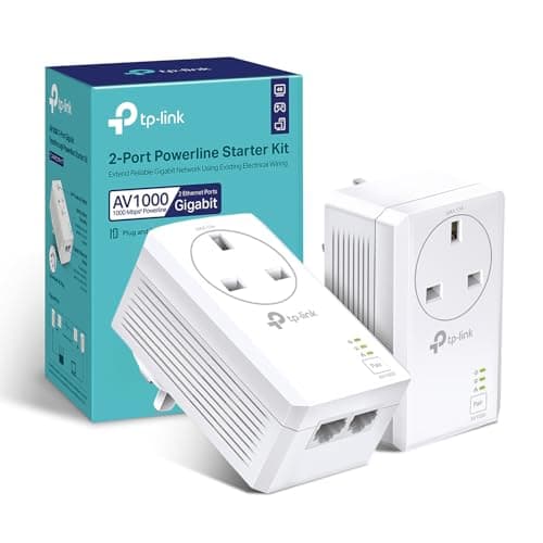 Image of TP-Link TL-PA7027PKIT Passthrough Powerline Adapter Kit, AV1000 2-Port Gigabit, Powerline Network Adapters Speed up to 1000 Mbps, 4K Video Streaming and Online Gaming, No Configuration Required