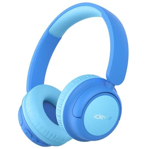 Image of iClever BTH22 Kids Headphones Wireless, 60H Play Time, 74/85 dBA Safe Volume, Bluetooth 5.4, Foldable Over Ear Kids Bluetooth Toddler Headphones with Mic AUX Cord for iPad/Tablet/Trave/School