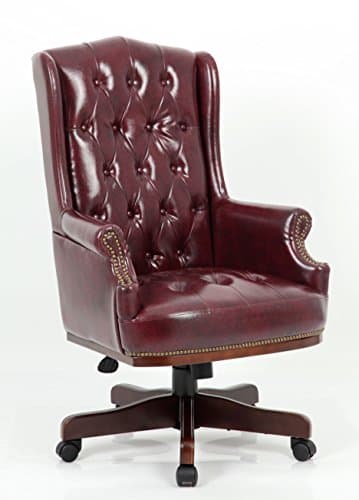 Image of MANAGERS DIRECTORS CHESTERFIELD ANTIQUE CAPTAIN STYLE PU LEATHER OFFICE DESK CHAIR FURNITURE