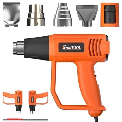 Image of Heat Gun - 2000W Heavy Duty Corded Hot Air Gun with Overload Protection & 4 Nozzles, Heat Guns with 2 Temperature Modes 300°C & 600°C, Ideal Heat Gun for Paint Stripping, Shrinking PVC, Crafts & More