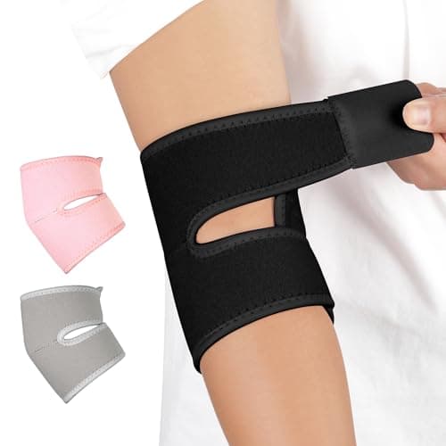 Image of Fefod Elbow Support Brace, Adjustable Neoprene Support Sleeve for Men Women, Breathable Elbow Support Brace, Anti-Slip Elbow Brace Compression Support Sleeve for Tennis, Golf, Pickleball