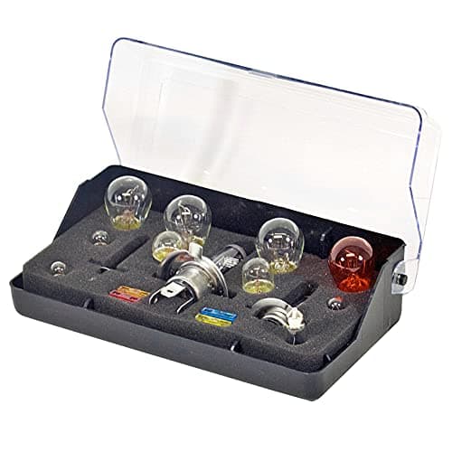 Image of AA Universal Bulb and Fuse Kit for Cars and Other Vehicles AA0200 - Essential Common Bulbs for Halogen Headlamps - Storage Box Included, Clear/Red/silver