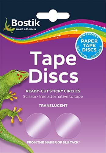 Image of Bostik Tape Discs Translucent - 120 Discs - Easy Way to Wrap Presents - Made of Paper - Eco-Friendly - Recyclable - UKCA and CE approved
