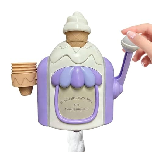 Image of Ice Cream Bubble Machine – 23x8x20cm Kids Bath Toy, ABS plasticc Shower Maker, Pretend Play Tub Accessory with Engaging Bubbles | Educational Play Toy for Boys Girls Indoor and Outdoor Use