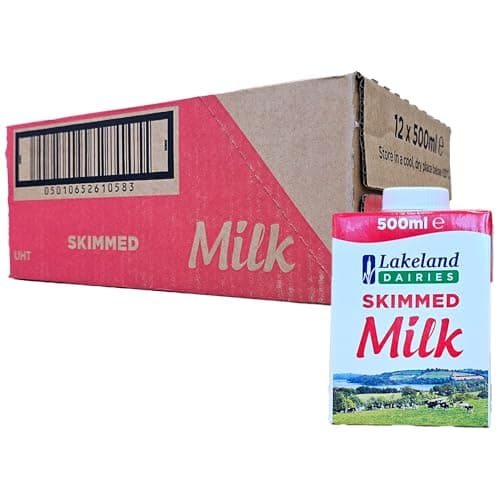 Image of Lakeland Dairies Long Life Skimmed Milk, 500ml Cartons, Pack of 12