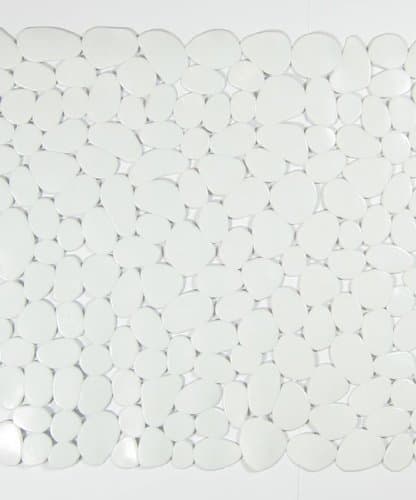 Image of Blue Canyon Pebble Mildew Resistant Shower Mat 53cm x 53cm (Clear) (White)