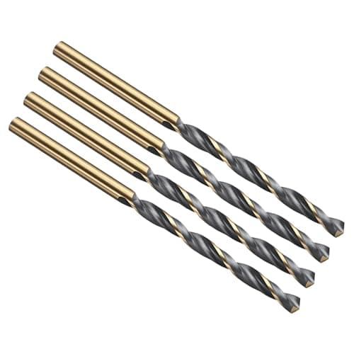 Image of PATIKIL 3mm Drill Bit, Jobber Straight Shank 4341 High-Speed Steel 118° Black and Gold Finish for Medium-hard Metal Steel Acrylic - 4 Pack