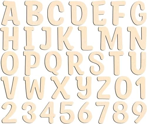 Image of 72pcs Wooden Letters for Crafts Unfinished 3 inch Capital Wooden Alphabet Letters and Numbers 8cm Small A-Z Wood for Children's Names DIY Painting Arts Kids Spelling Learning Wall Embellishment Decor