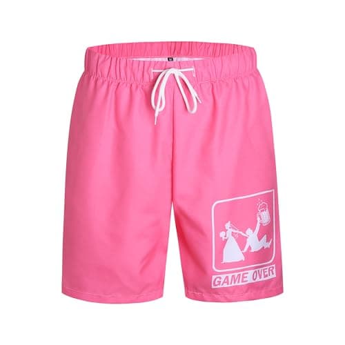 Image of Zufuny Dissolving Swim Shorts, dissolvable Swimming Shorts for Stag Do, Bachelor Party Prank Trunks for Groom, Pool/Beach Gift (Not Regular Swimwear) Pink