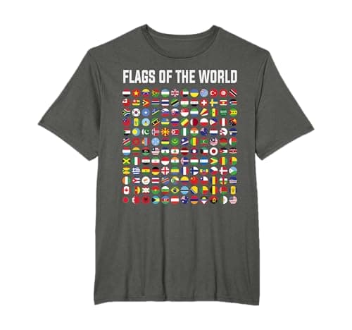 Image of World Flag Outfit Ideas For Kids & International World Flags T-Shirt