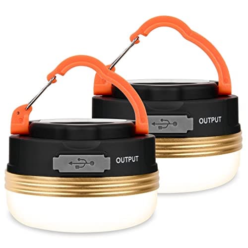 Image of flintronic 2PCS Camping Lantern, Camping Light USB Rechargeable Glare LED Tent Light with Magnetic Base, Waterproof Portable Outdoor Tent Light, 3 Modes with SOS for Hiking Fishing Emergency Home