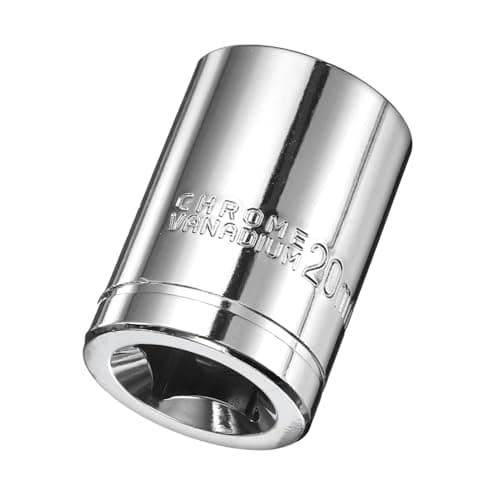 Image of TA-VIGOR 12 Point Socket 1/2" Drive by 20mm Metric Shallow Socket Chrome Vanadium Steel, 1/2 Sockets with Polished Chrome Finish for Ratchet Wrench, Mechanical Maintenance DIY Tool