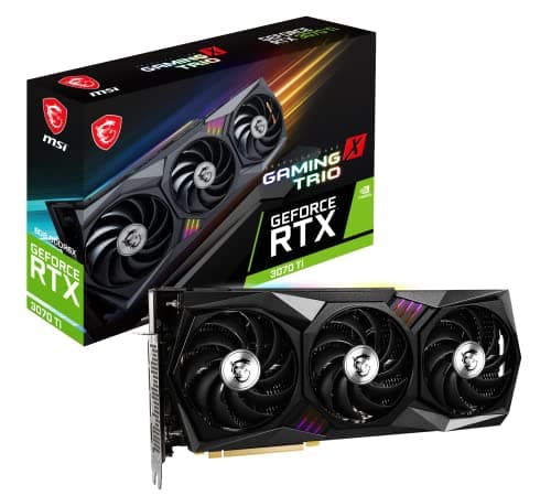 Image of MSI GeForce RTX 3070 Ti GAMING X TRIO 8G Gaming Graphics Card - 8GB GDDR6X, 1830 MHz, PCI Express Gen 4, 256-bit, 3x DP v 1.4a, HDMI 2.1 (Supports 4K)