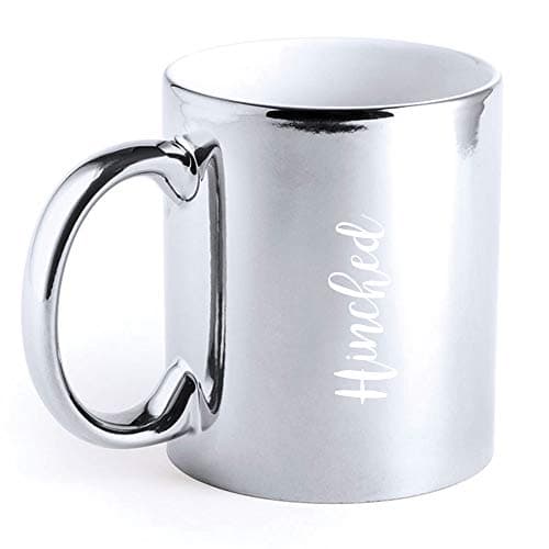 Image of Personalised Metallic Coffee Mug 350ml Mrs Hinch Inspired Ceramic Laser Engraved Tea Cup - Customised Birthday, Christmas, Wedding, House Warming Gift Idea (Silver)