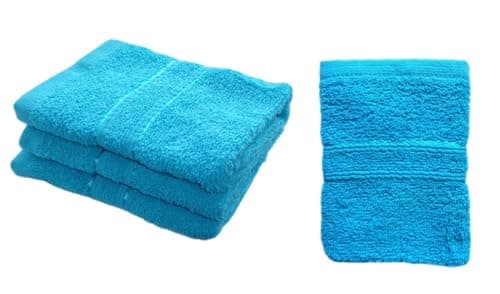 Image of 3 Pack Face Cloths Face Flannels 100% Egyptian Cotton Face Towel Colour Teal