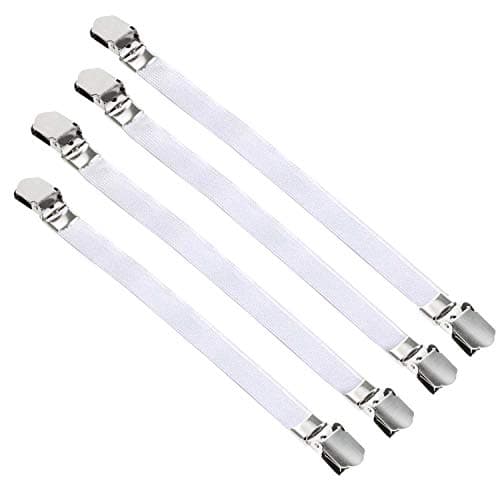 Image of TRIXES White Ironing Board Cover Fasteners, 4PC- Extra/XXLarge, Clips for Ironing Board Cover, Bedsheets & Tablecloths
