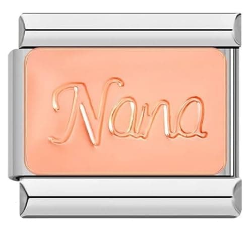 Image of Nana Gift Grandma Rose Gold Silver 9mm Italian Charm Compatible With 9mm Bracelet
