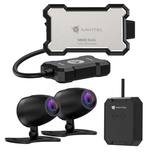 Image of Navitel M800 Dual Motorcycle Dash Cam Front & Rear Motorbike Dashcam 1920x1080 Full HD, 130 Viewing Angle, Noise Reduction, GPS and Wi Fi, Dual Camera, Waterproof Dustproof, Wired Control