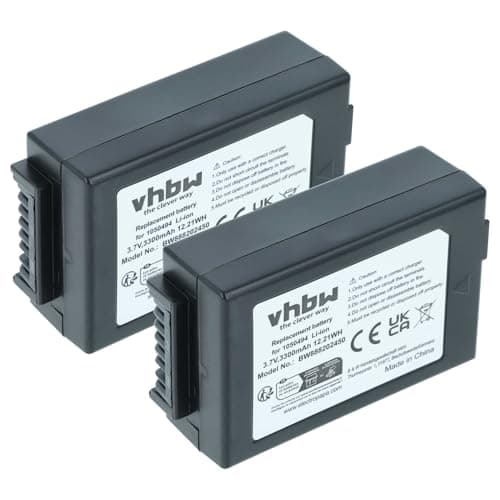 Image of vhbw 2x Battery compatible with Psion 1050494, G1, G2, 7525C, 7525, 7527, NEO, WA3006, WA3010 Handheld Mobile Computer (3300 mAh, 3.7 V, Li-Ion)