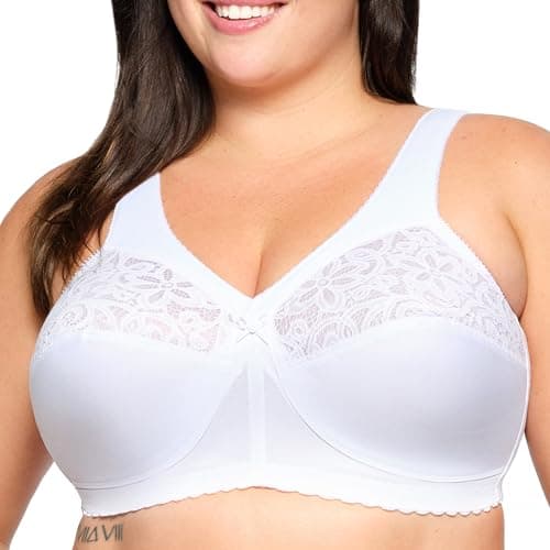 Image of Glamorise MagicLift Cotton Support Wirefree Bra 1001 (Women's & Women's Plus) White