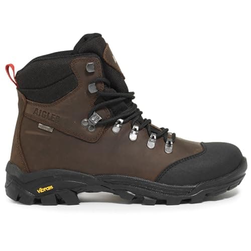 Image of Aigle Laforse Vibram Unisex Hiking Shoe, Darkbrown, 45 EU