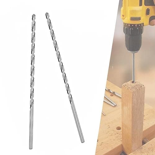 Image of 2 PCS 200MM x 3MM Extra Long Hss Drill Bit Set,Twist Drill Bits Straight Shank Tool Drill Bit (3MM)