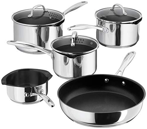 Image of Stellar S7C1DNS 7000 Non-Stick Draining Saucepan Set, Stainless Steel