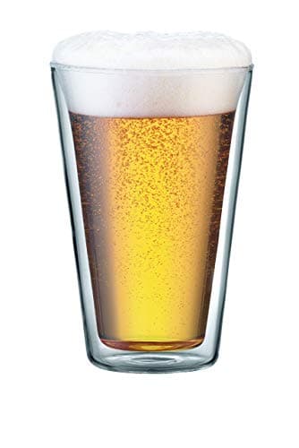 Image of Bodum Canteen Double Wall Glass Set, Mouth Blown Borosilicate Glass - 0.4 L 13.5 oz Transparent, Pack of 2